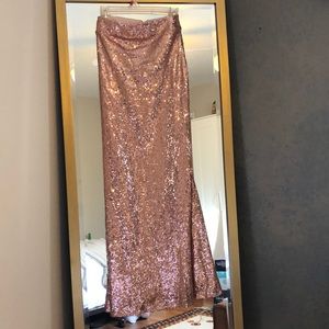 Rose Gold Sequined Mermaid HighWaisted Skirt